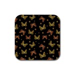 Insects Motif Pattern Rubber Square Coaster (4 pack) 