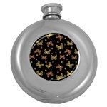Insects Motif Pattern Round Hip Flask (5 oz)