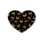 Insects Motif Pattern Rubber Coaster (Heart) 