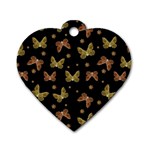 Insects Motif Pattern Dog Tag Heart (One Side)