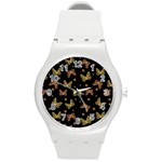 Insects Motif Pattern Round Plastic Sport Watch (M)