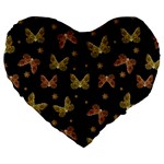 Insects Motif Pattern Large 19  Premium Heart Shape Cushions