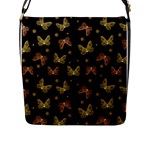 Insects Motif Pattern Flap Messenger Bag (L) 