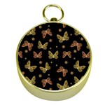Insects Motif Pattern Gold Compasses