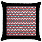 Geometric Waves Throw Pillow Case (Black)