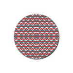 Geometric Waves Rubber Round Coaster (4 pack) 