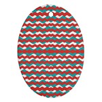 Geometric Waves Oval Ornament (Two Sides)
