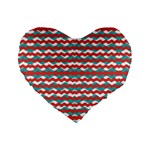 Geometric Waves Standard 16  Premium Flano Heart Shape Cushions