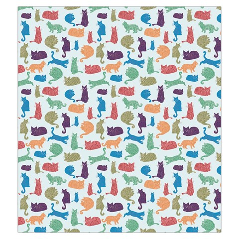 Blue Colorful Cats Silhouettes Pattern Drawstring Pouches (XXL) from UrbanLoad.com Front