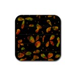 Floral abstraction Rubber Coaster (Square) 
