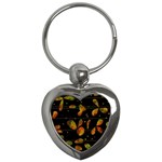 Floral abstraction Key Chains (Heart) 