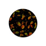 Floral abstraction Rubber Round Coaster (4 pack) 