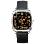 Floral abstraction Square Metal Watch