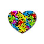 Colorful airplanes Heart Coaster (4 pack) 