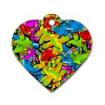 Colorful airplanes Dog Tag Heart (One Side)