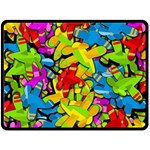 Colorful airplanes Fleece Blanket (Large) 