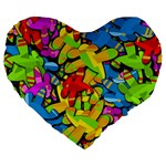 Colorful airplanes Large 19  Premium Heart Shape Cushions