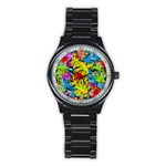 Colorful airplanes Stainless Steel Round Watch