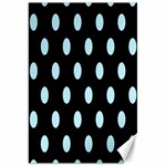 Polka Dots - Light Blue on Black Canvas 20  x 30 