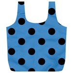 Polka Dots - Black on Steel Blue Full Print Recycle Bag (XL)