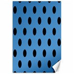Polka Dots - Black on Steel Blue Canvas 20  x 30 