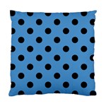 Polka Dots - Black on Steel Blue Standard Cushion Case (One Side)
