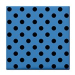 Polka Dots - Black on Steel Blue Face Towel