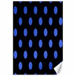 Polka Dots - Royal Blue on Black Canvas 20  x 30 