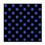 Polka Dots - Royal Blue on Black Face Towel