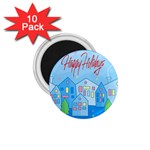 Xmas landscape - Happy Holidays 1.75  Magnets (10 pack) 
