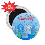 Xmas landscape - Happy Holidays 2.25  Magnets (10 pack) 