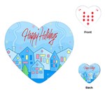 Xmas landscape - Happy Holidays Playing Cards (Heart) 