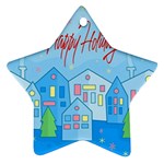 Xmas landscape - Happy Holidays Star Ornament (Two Sides) 