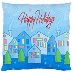 Xmas landscape - Happy Holidays Large Cushion Case (Two Sides)