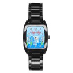 Xmas landscape - Happy Holidays Stainless Steel Barrel Watch