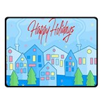 Xmas landscape - Happy Holidays Double Sided Fleece Blanket (Small) 