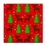 Reindeer and Xmas trees pattern Tile Coasters