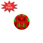 Reindeer and Xmas trees pattern 1  Mini Magnet (10 pack) 