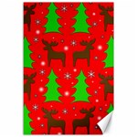 Reindeer and Xmas trees pattern Canvas 12  x 18  