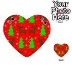 Reindeer and Xmas trees pattern Playing Cards 54 (Heart) 