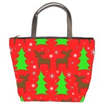Reindeer and Xmas trees pattern Bucket Bags
