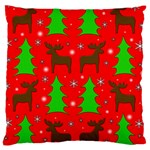 Reindeer and Xmas trees pattern Large Cushion Case (Two Sides)