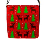 Reindeer and Xmas trees pattern Flap Messenger Bag (L) 