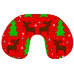 Reindeer and Xmas trees pattern Travel Neck Pillows
