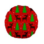 Reindeer and Xmas trees pattern Standard 15  Premium Flano Round Cushions