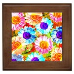 Colorful Daisy Garden Framed Tiles