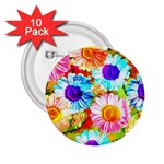 Colorful Daisy Garden 2.25  Buttons (10 pack) 