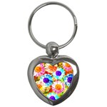 Colorful Daisy Garden Key Chains (Heart) 