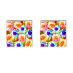 Colorful Daisy Garden Cufflinks (Square)