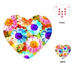 Colorful Daisy Garden Playing Cards (Heart) 